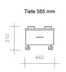 Druckercontainer, Tiefe 585 mm