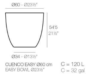 Maßbild EASY CUENCO Bowl Ø60x55 cm, Ref. 48460