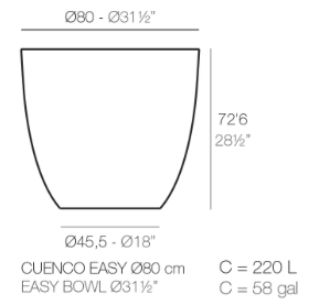 Maßbild EASY CUENCO Bowl Ø80x73 cm, Ref. 48480