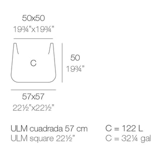 ULM quadratischer Topf 57x57x50