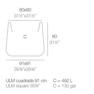 ULM quadratischer Topf 91x91x80
