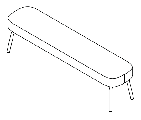 Pully Bench niedrige Bank Sitzhöhe 47 cm, b 180x t 47 cm