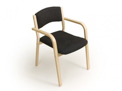 MARTIN Chair, Whitewashed birch and black fabric cover