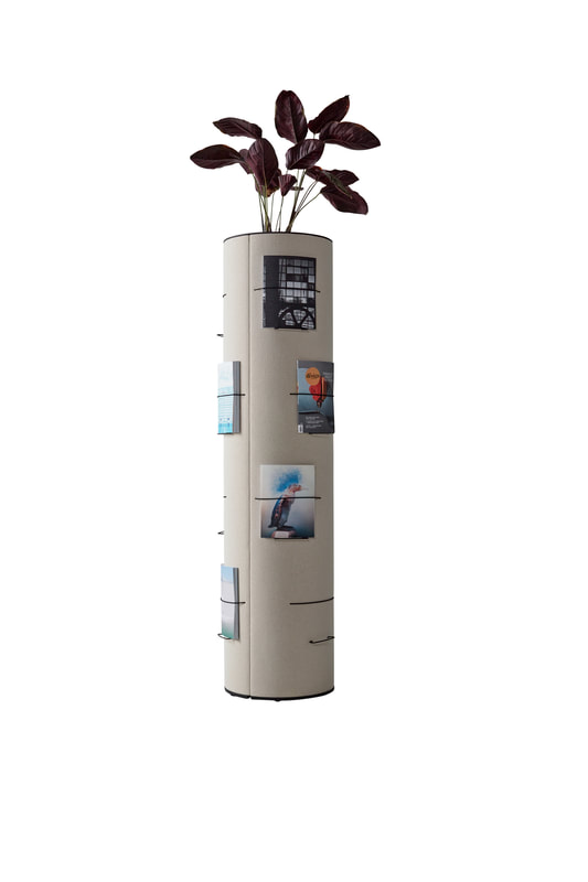dB Pillar with magazine rack  (wxh mm) 470×1930