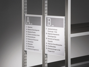 Beschriftungstafel mit Acrylglasabdeckung, Modell BTP, für einseitige und doppelseitige Regale