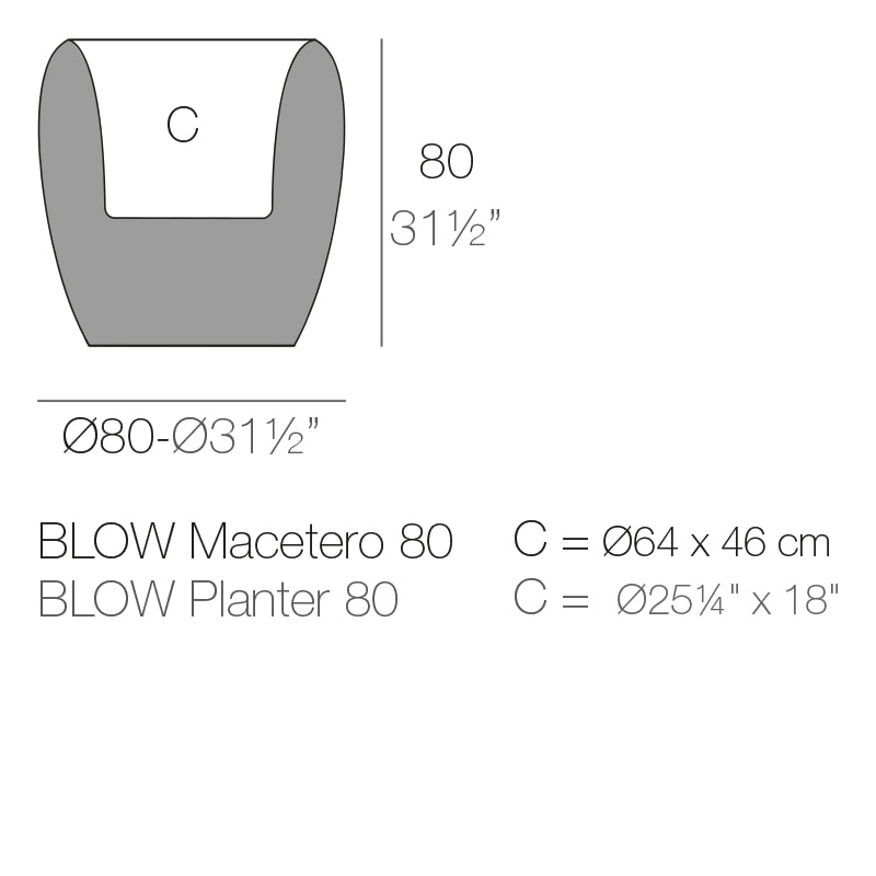 BLOW PLANTER Dm. 80x80 cm