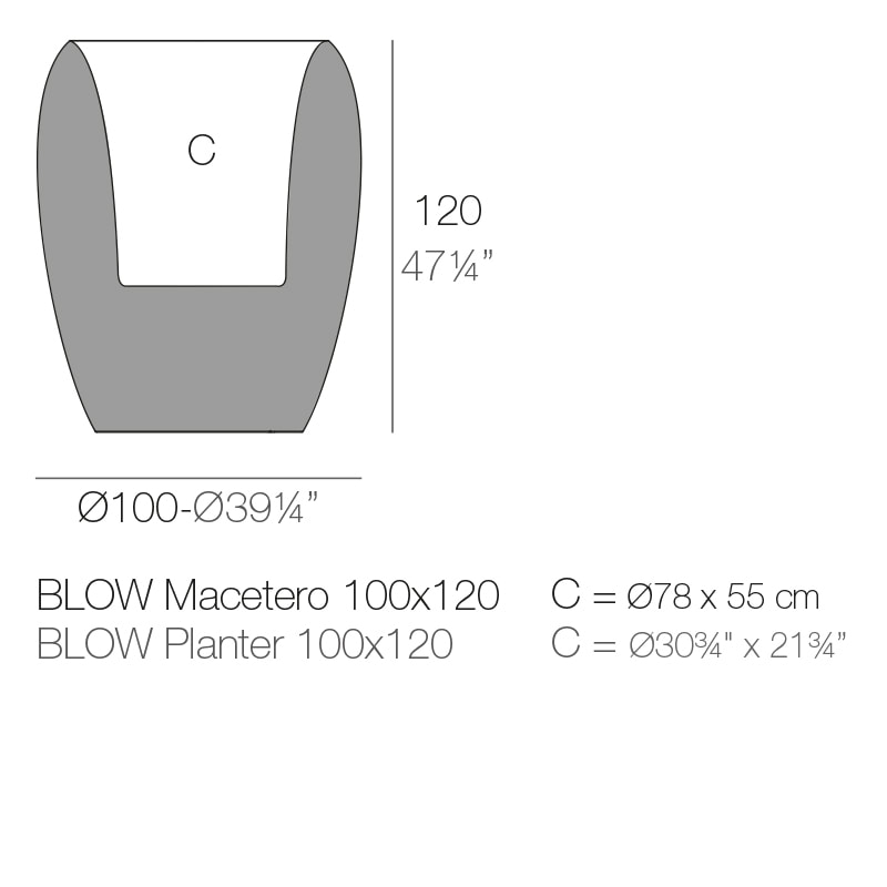 BLOW PLANTER Dm. 100x120 cm