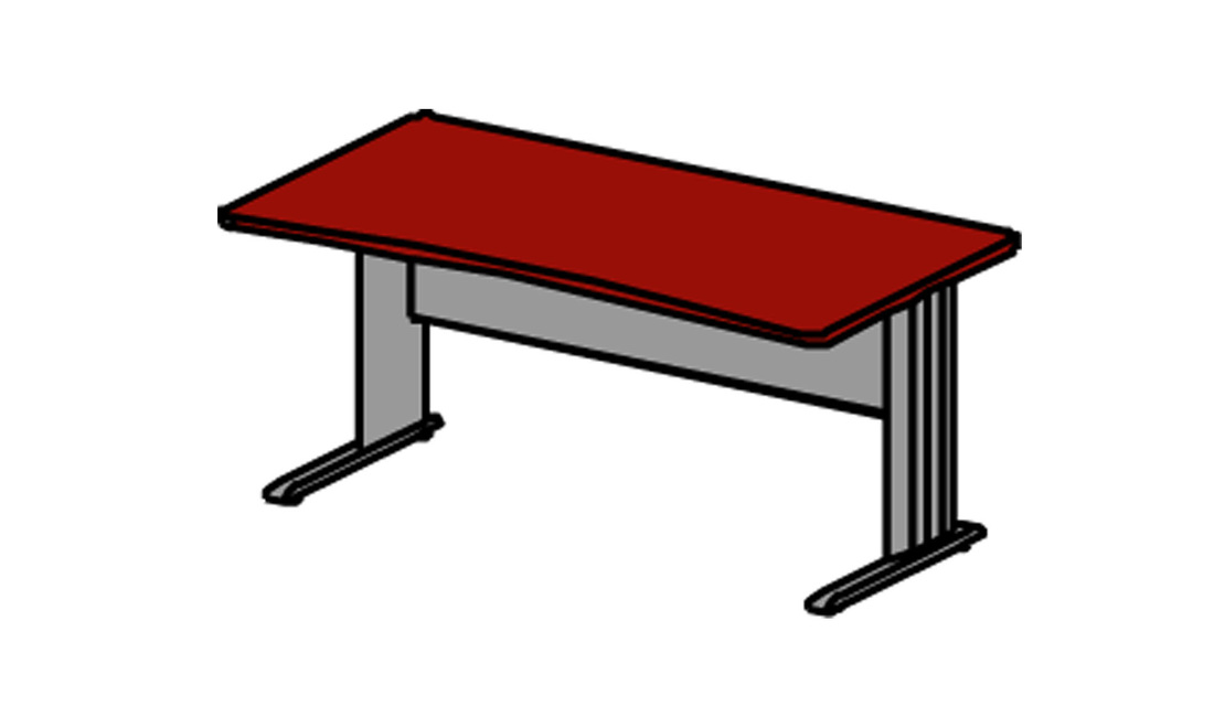 Schreibtisch mit Metallgestell BERLIN Art. B278 / B281 / B284