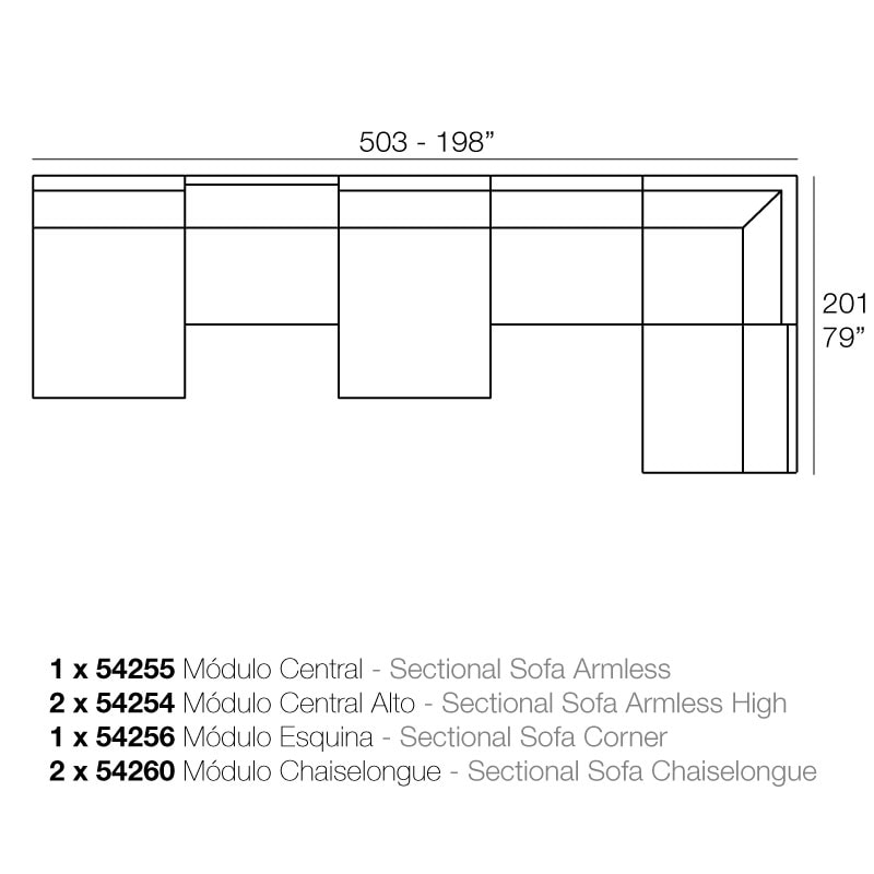 Combination PIXEL sectional sofa chaiselongue large Ref. 54280_4