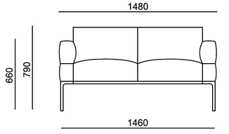 Maßbild CUBIX CX 5221 Sofa