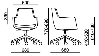 Maßbild TANIA TA 860.15 Dreh-Sessel
