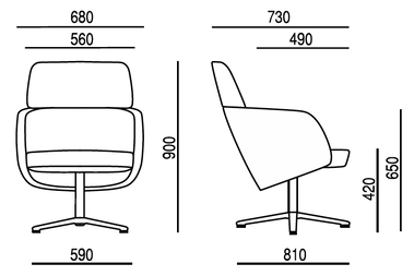 Maßbild WINX LOUNGE WX 885.01 Sessel