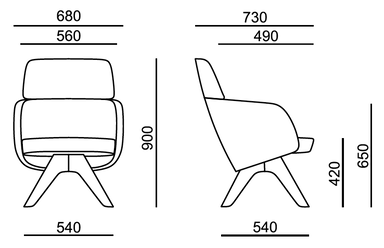 Maßbild WINX LOUNGE WX 885.16 Sessel