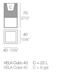 VELA Cube Pflanzengefäß 40x40x70