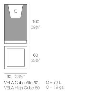 VELA High Cube Pflanzengefäß 60x60x100