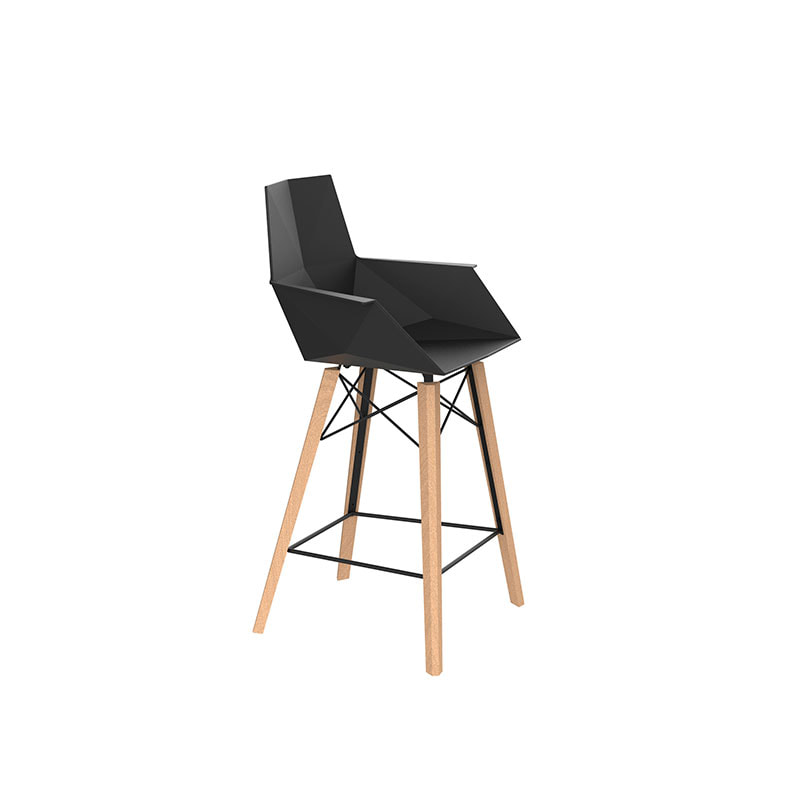 FAZ Wood Counter Stool With Arms