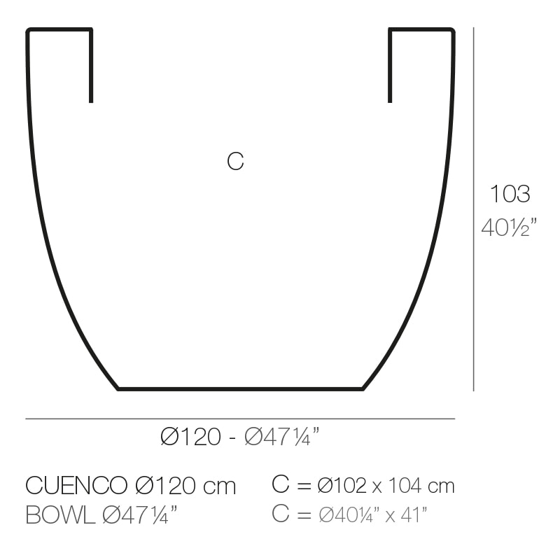 CUENCO (BOWL) POT Dm. 120x104 cm