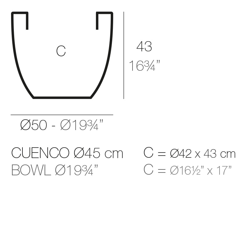 CUENCO (BOWL) POT Dm. 50x43 cm