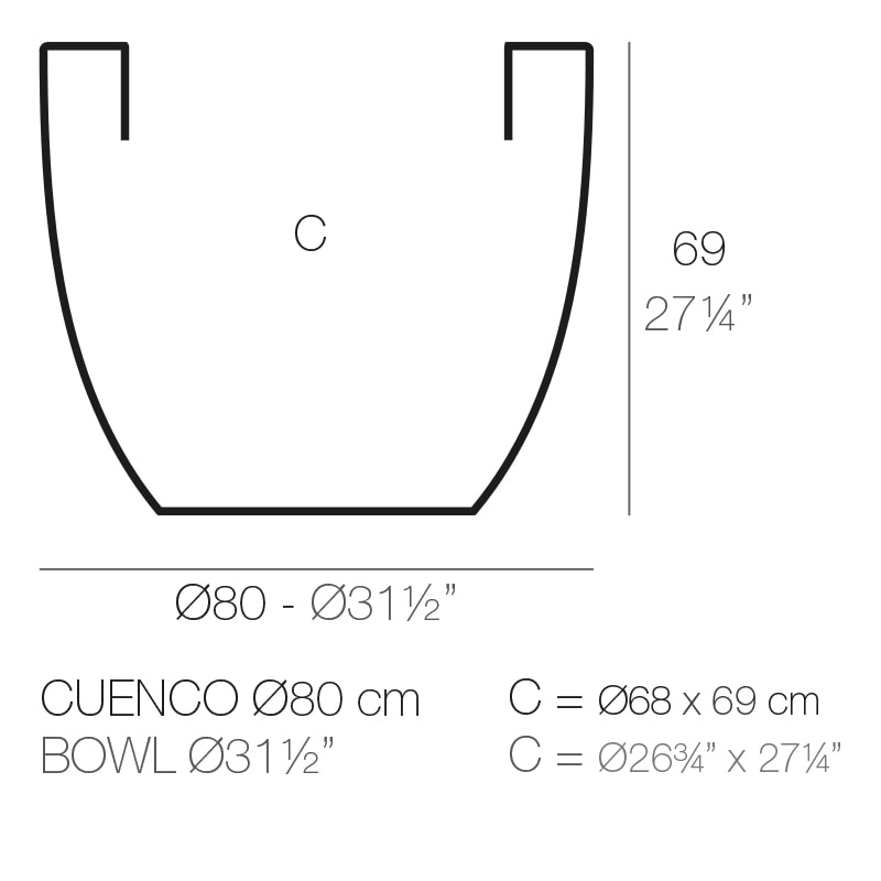CUENCO (BOWL) POT Dm. 80x69 cm