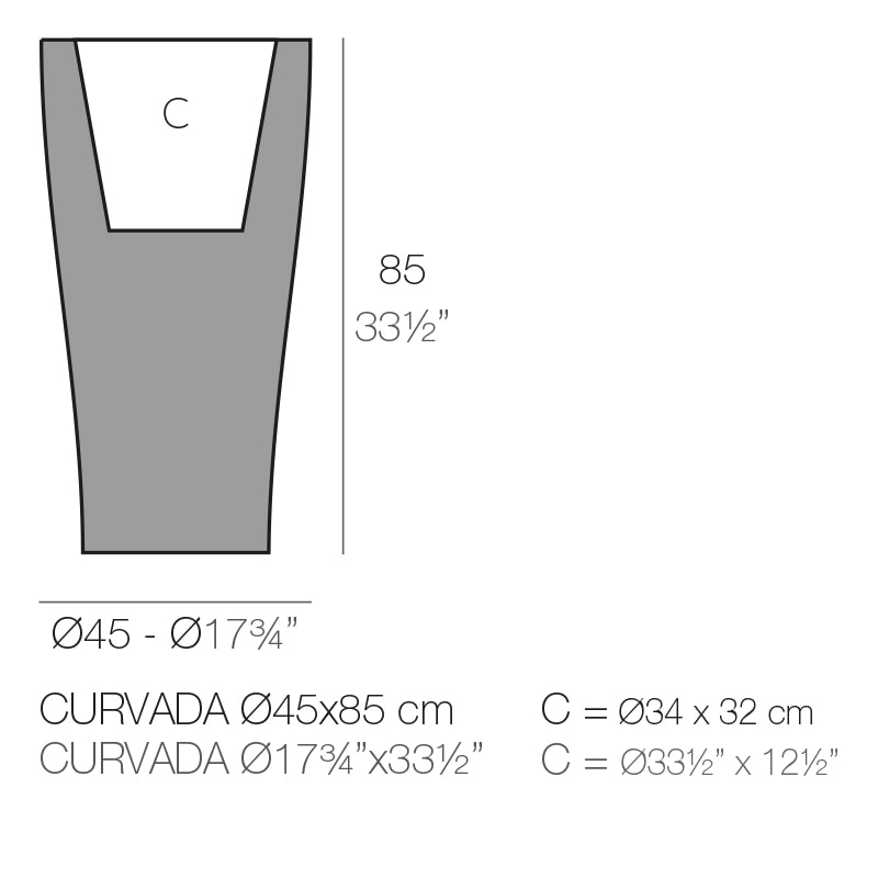 CURVED Dm. 45x85 cm