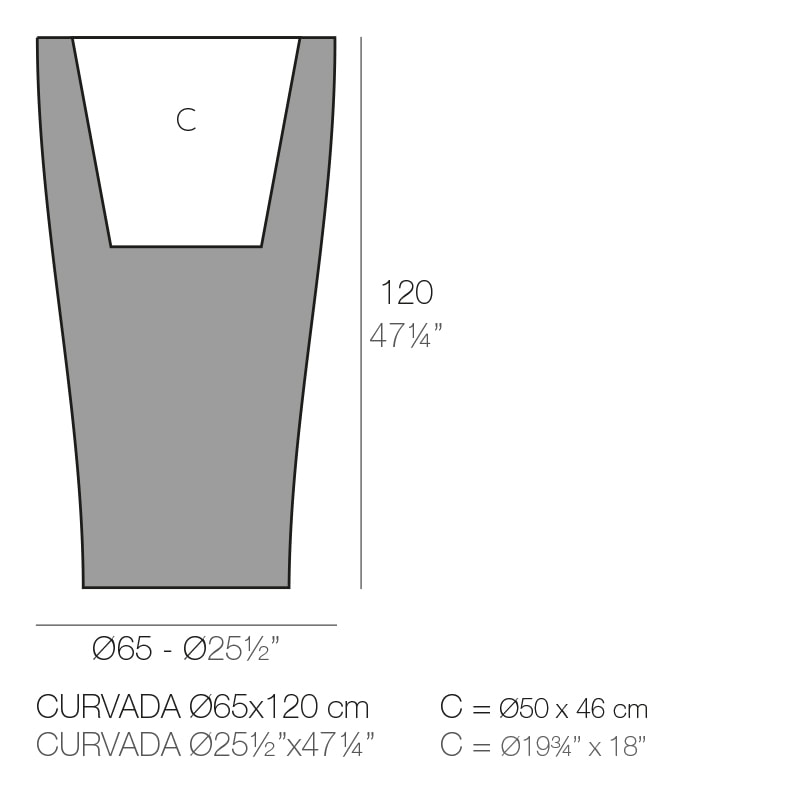 CURVED Dm. 65x120 cm