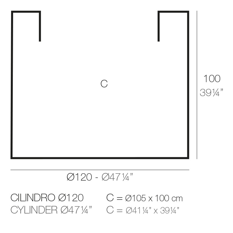  CYLINDER POT Dm. 120x100 cm