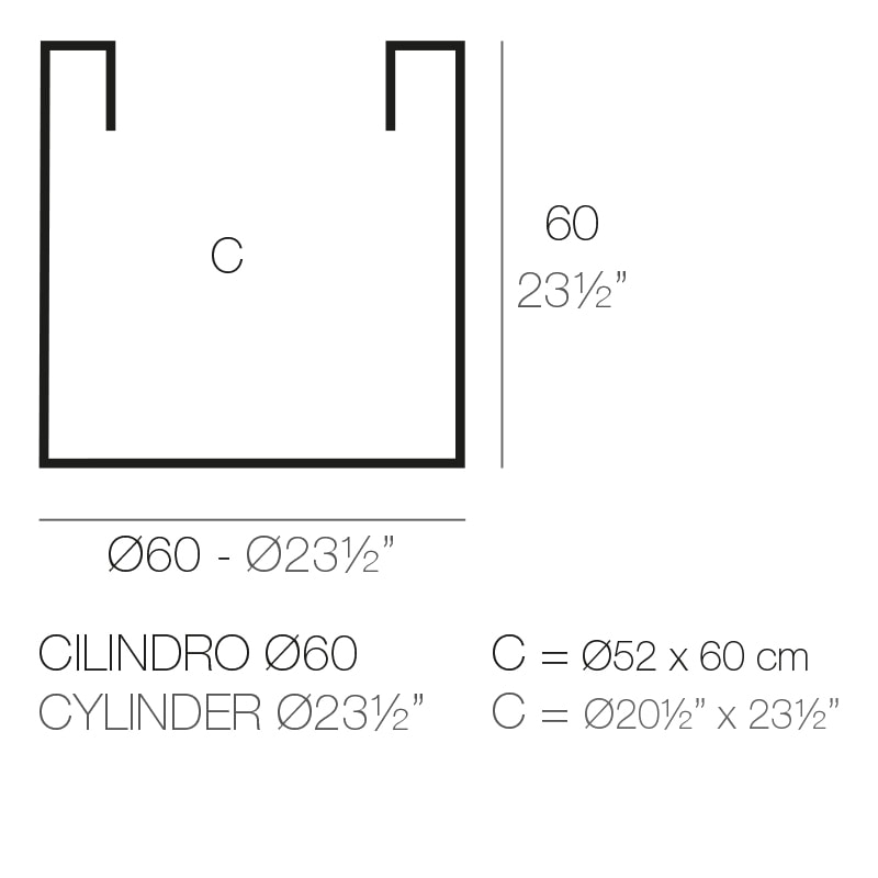  CYLINDER POT Dm. 60x60 cm