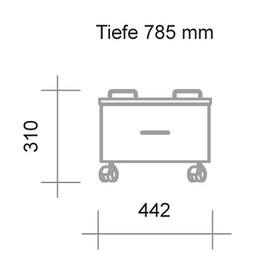  Druckercontainer, Tiefe 785 mm