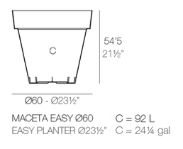 Maßbild EASY MACETA Planter Ø60x52 cm, Ref. 48660