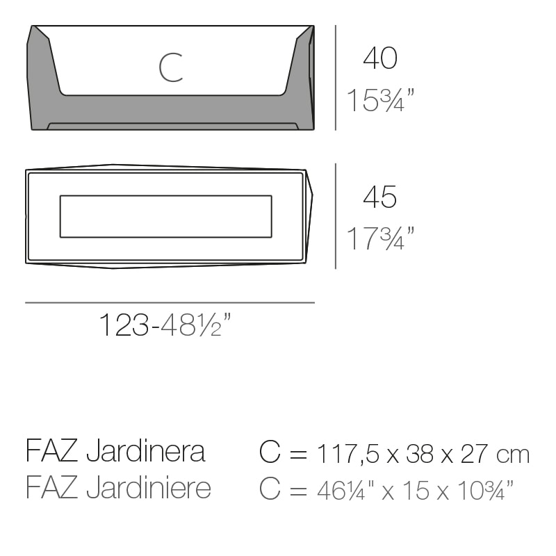 FAZ JARDINIERE Pot 45x123x40 cm