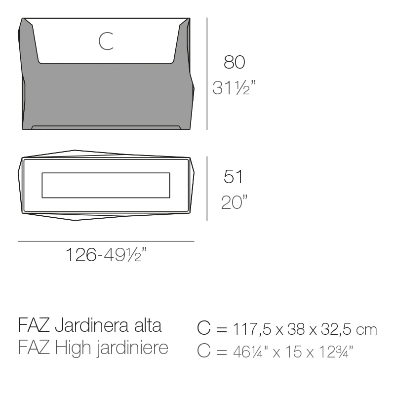 FAZ JARDINIERE 51x126x80 cm