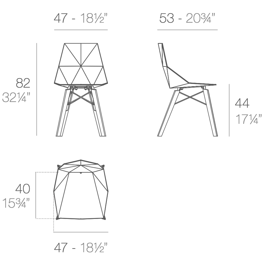 Maßbild FAZ Wood Chair