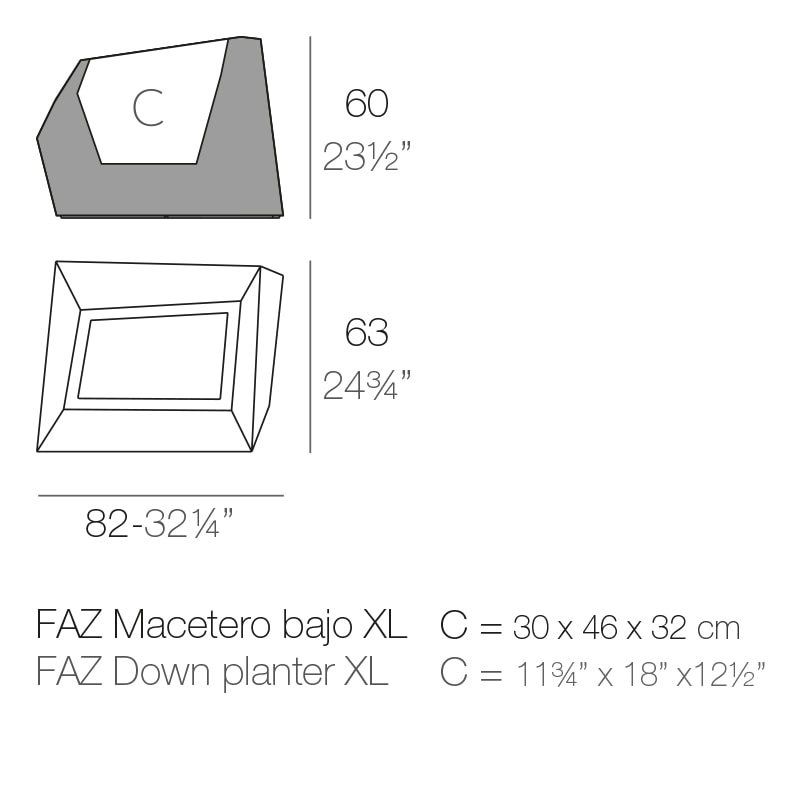 FAZ XL PLANTER 82x63x60 cm