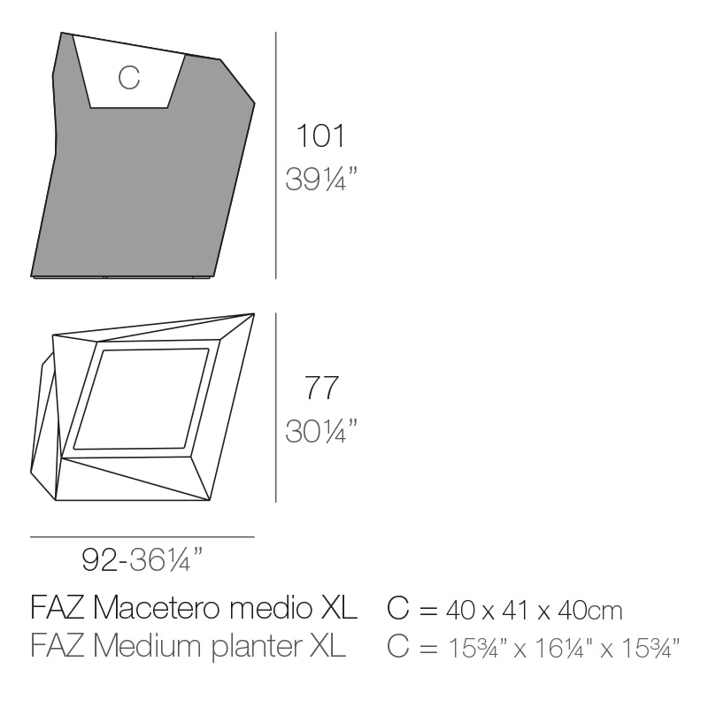 FAZ XL PLANTER 92x77x101 cm