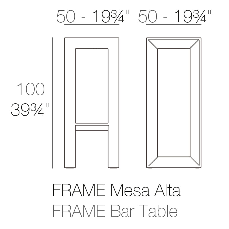  FRAME BAR TABLE 50x50x100 cm