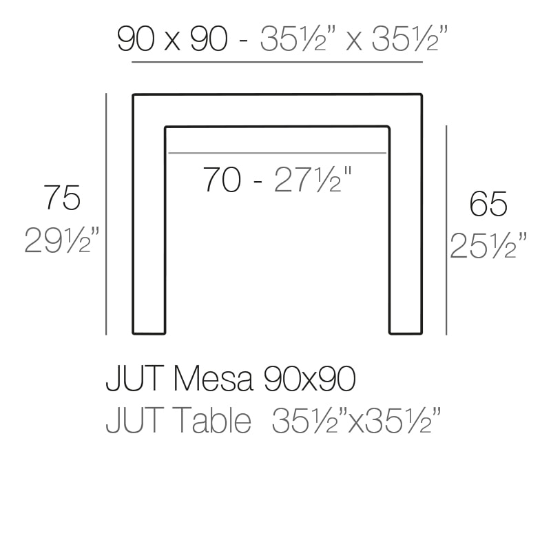 JUT TABLE 90x90x75 cm