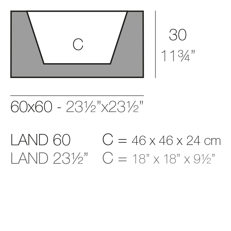  LAND 60x60x30 cm