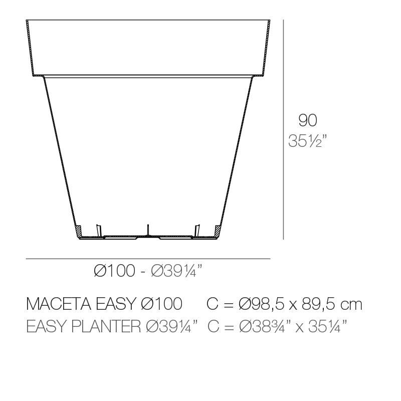 MACETA EASY PLANTER 100x90 cm