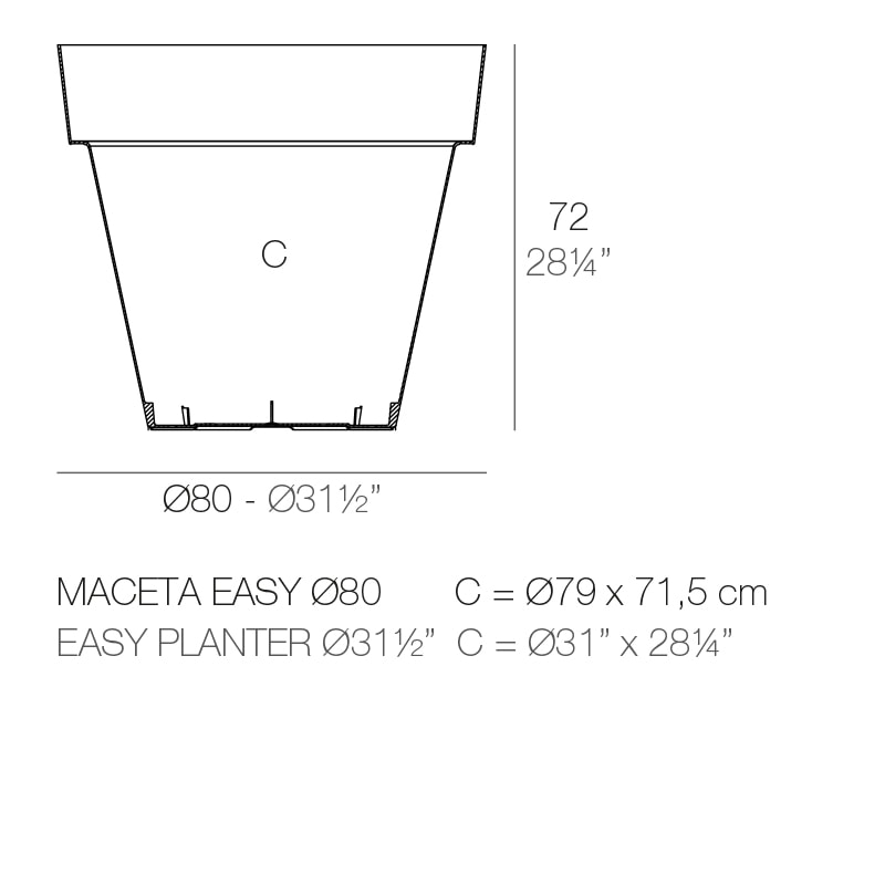 MACETA EASY PLANTER 80x72 cm