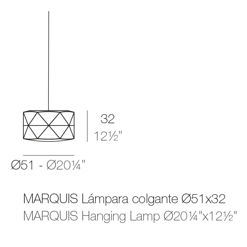 MARQUIS HANGING LAMP Dm. 51x32 cm