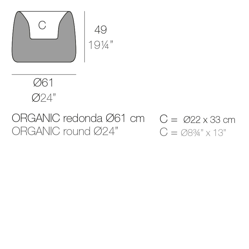 ORGANIC ROUND PLANTER Dm. 61x49 cm