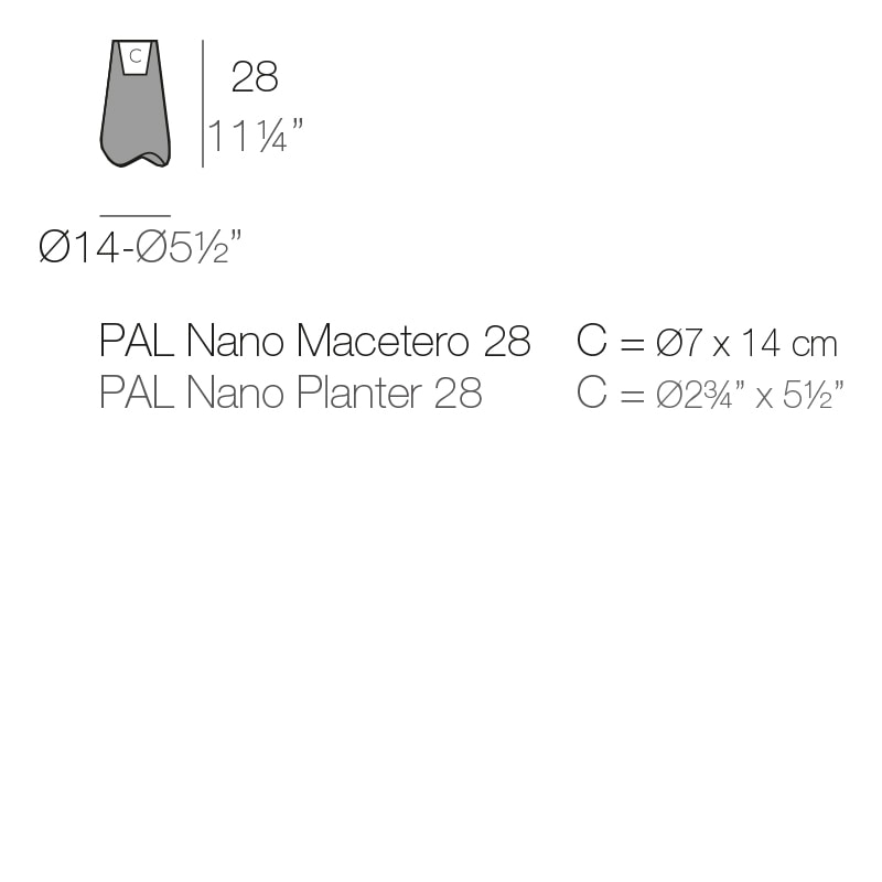 PAL NANO PLANTER Dm. 14x28 cm
