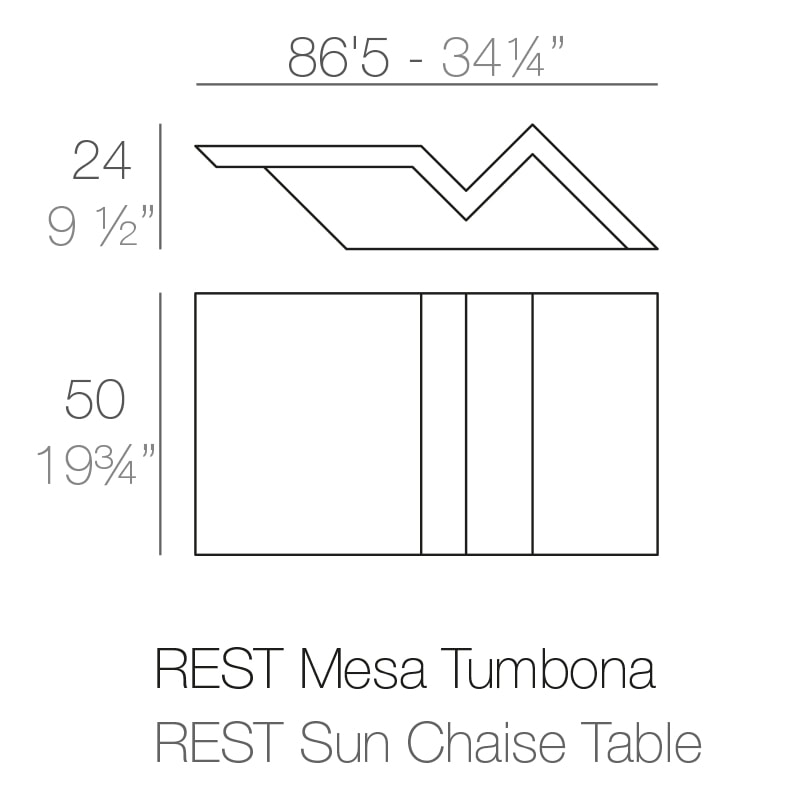 REST SUN CHAISE TABLE 86,5x50x24 cm