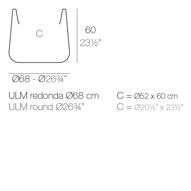 ROUND ULM POT Dm. 68x60 cm