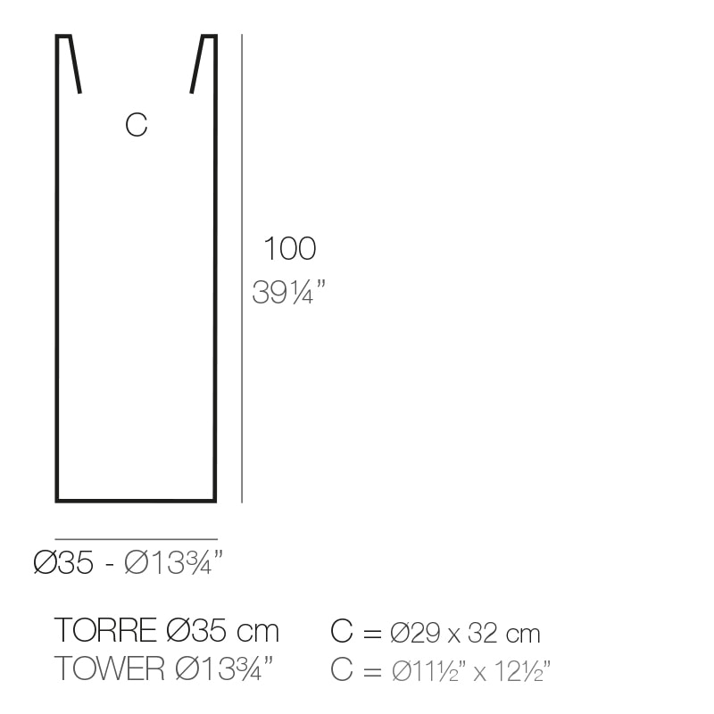 TORRE Dm. 35x100 cm