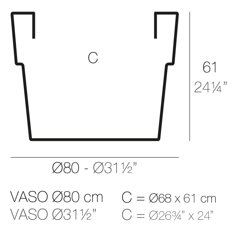 VASE Dm. 80x61 cm