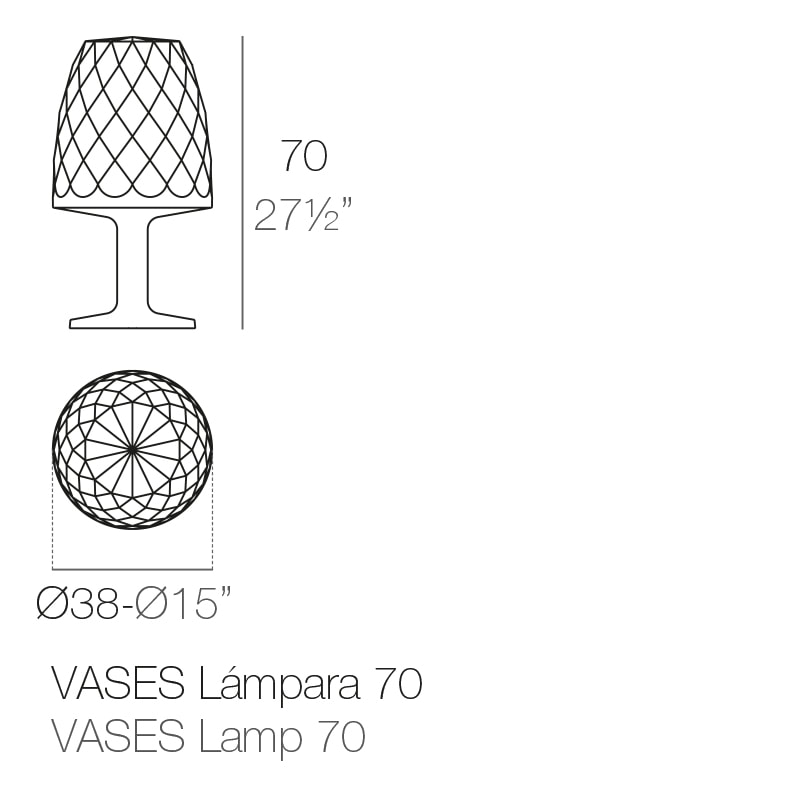 VASES FLOOR LAMP Dm. 38x70 cm