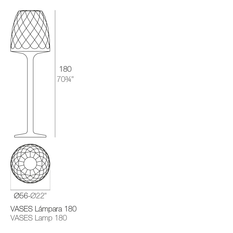 VASES FLOOR LAMP Dm. 56x180 cm