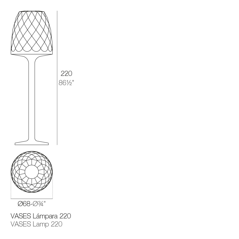 VASES FLOOR LAMP Dm. 68x220 cm