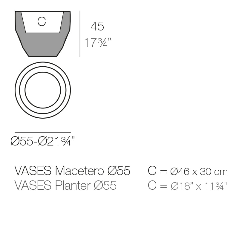 VASES PLANTER Dm. 55x45 cm